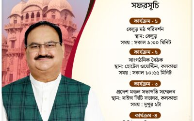 Schedule of National President Shri J.P. Nadda on 9.6.2022